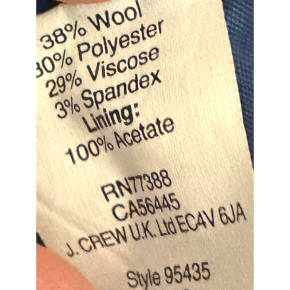 J.Crew Royal Blue Mini Skirt Size 4 Wool Blend Elastic Waist Pull-On Lined - Picture 7 of 8